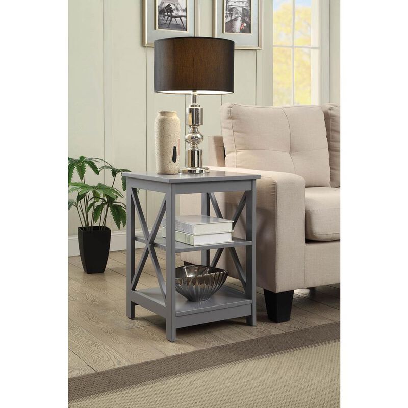 Convience Concept, Inc. Oxford End Table with Shelves Gray