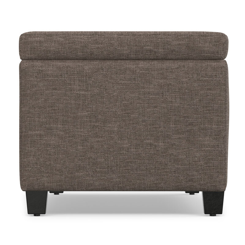 Avalon 48 inch Wide Contemporary Rectangle Storage Ottoman Bench in Fawn Brown Linen Look Fabric, Assembled image number 3