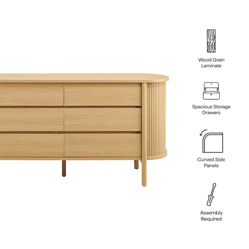 Cadence 6-Drawer Curved Dresser image number 2