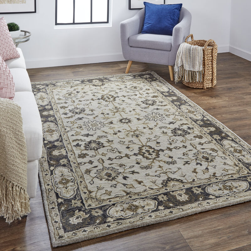 Eaton 8399F Gray/Ivory/Taupe 2'6" x 10' Rug image number 3