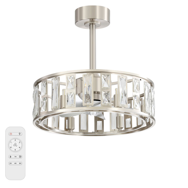 Breezary 20-in Nickel Indoor Cage Ceiling Fan with Light Remote (5-Blade)