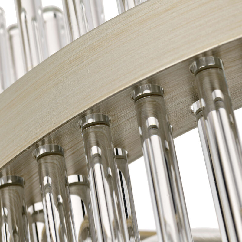 Alda 4-light Brushed Silver-ish Champagne Clear Glass Bars Flush Mount image number 7