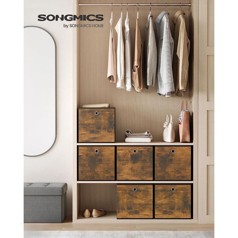 Foldable Storage Organizer Boxes &ndash; Set of 6 Storage Cubes for Clothes