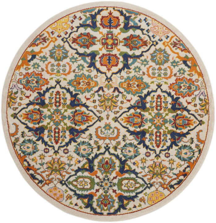 HomeRoots Floral Round Rug