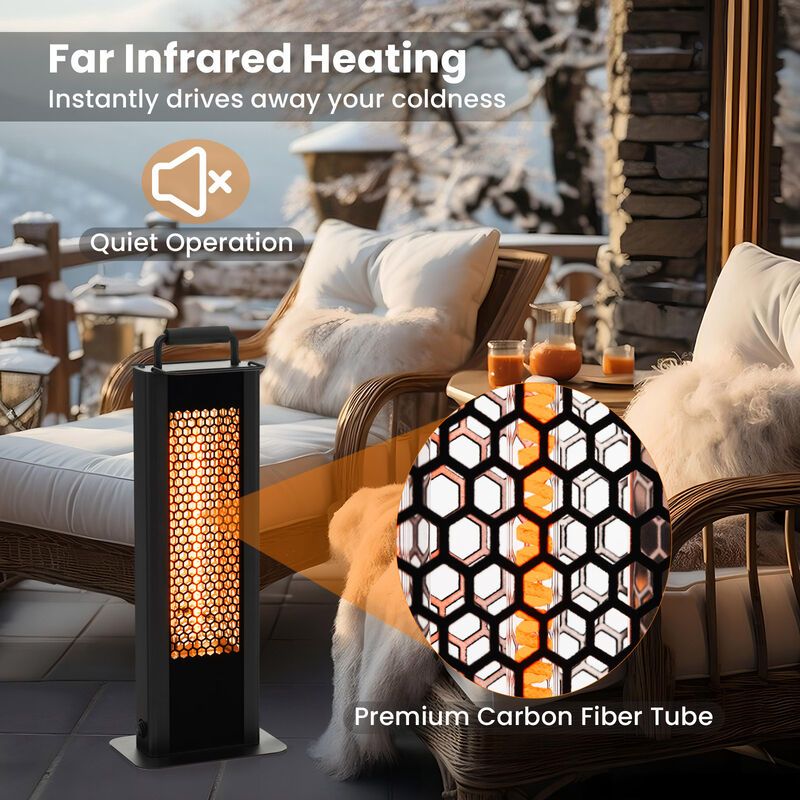 IP65 Waterproof Aluminum Heater with Double-Sided Heating and Overheat Protection-Black