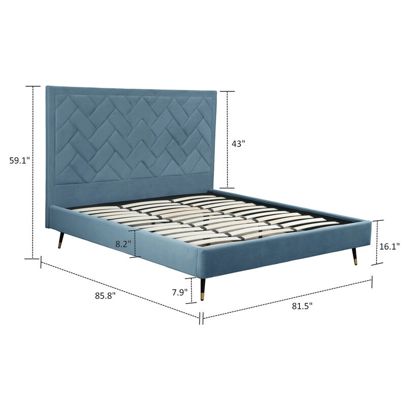 Crosby Blue King Bed