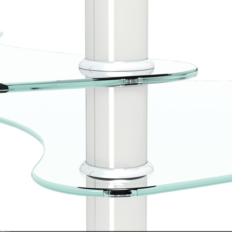 Transparent Oval Glass Coffee Table, Modern Table with Stainless Steel Leg image number 8