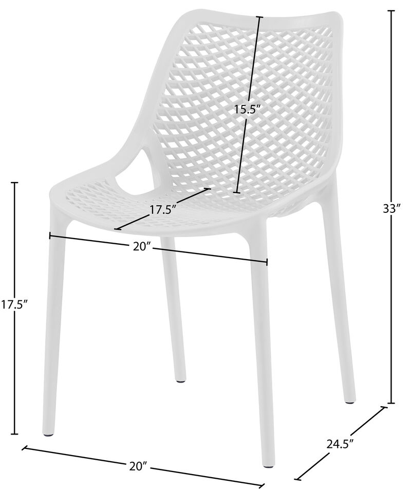 Meridian Furniture Mykonos White Outdoor Patio Dining Chair, Set of 4