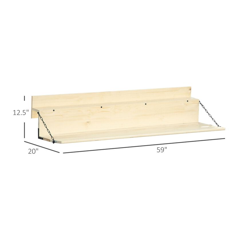 Natural Wood Balcony Table: Foldable Spruce Railing Bar & Desk