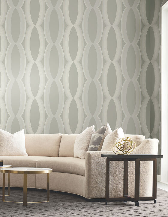 Progression Ogee Light Neutral Wallpaper