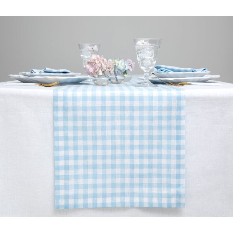 Linen Table Runner - Gingham Check