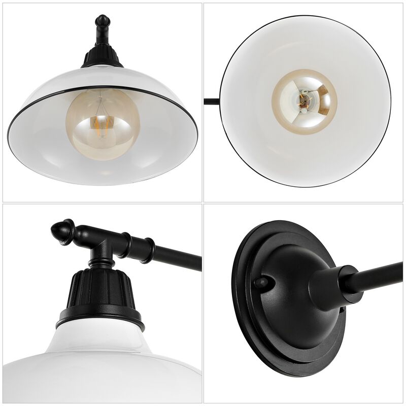 Wallace Farmhouse Industrial Indoor/Outdoor Iron LED Victorian Arm Outdoor Sconce