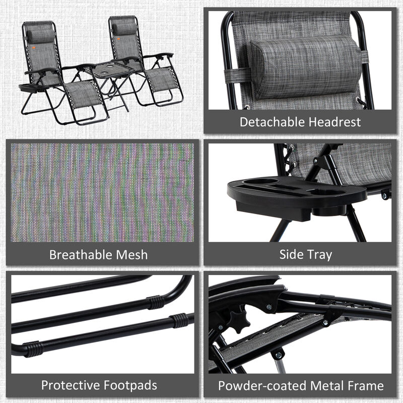 Hivvago Poolside Folding Recliner Set with Cup Holders image number 6