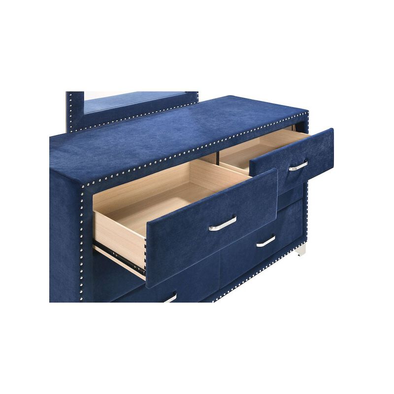 Coaster Co. of America Melody 6-drawer Upholstered Dresser with Mirror Pacific Blue image number 2