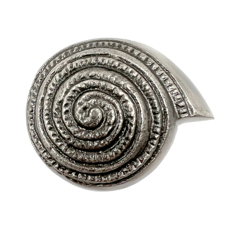 HomeRoots Set of Six Silver Novelty Knob Seashell Cast Aluminum Drawer Pull Knobs image number 2