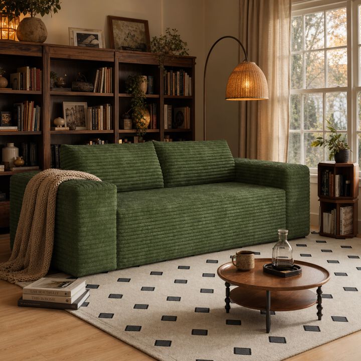 Whisen 78.8" Sofa, 3-Seat Cotton Deep Seat Couch for Living Room Bedroom