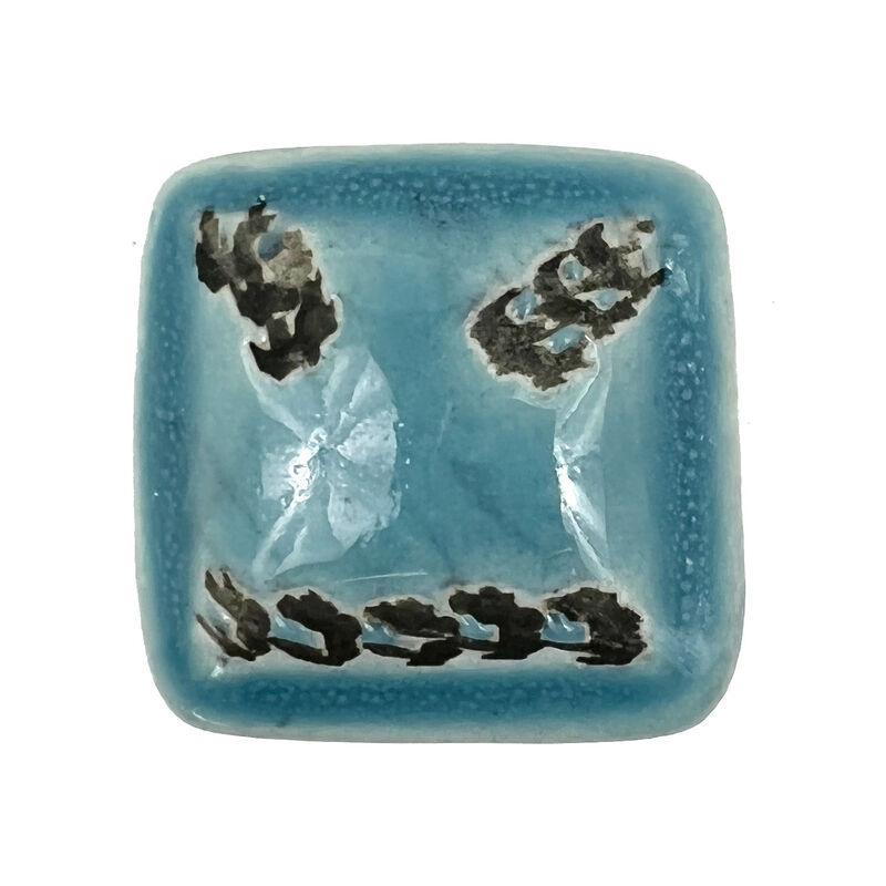 HomeRoots Set of Six Teal Square Knob Ceramic Drawer Pull Knobs image number 3