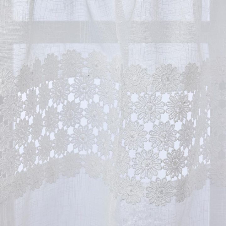 SKL Home By Saturday Knight Ltd Daisy Lace Tier Pair - 56X36", White