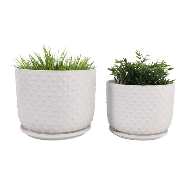 S/2 10/12" Dotted Planter