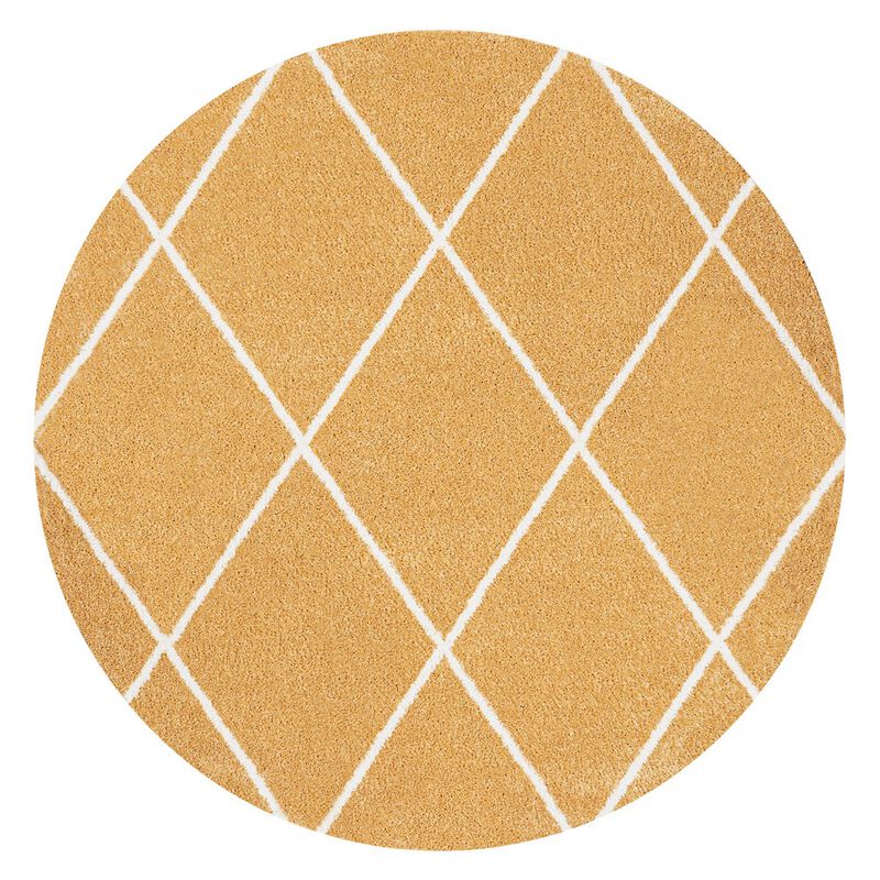 Cole Minimalist Diamond Trellis Round Area Rug