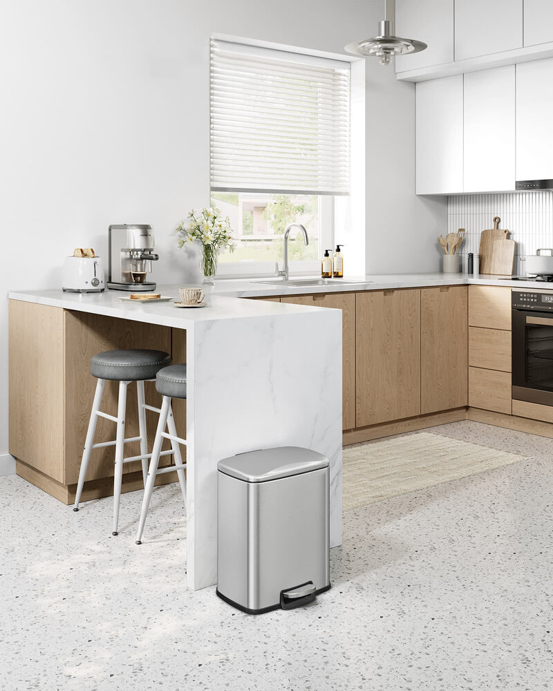 Stainless Steel Trash Can with Soft Close Lid and Removable Liner image number 1