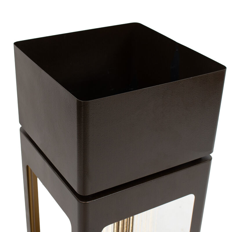 Sunnydaze Serene Showers Zinc Water Fountain with Planter and LEDs - 36"