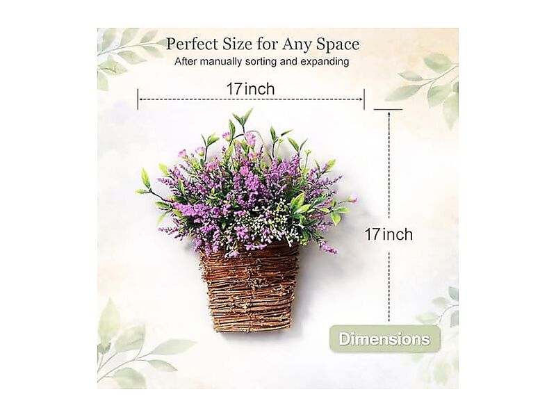 Wildflower Door Hanging Basket Spring Front Wreath Porch Farmhouse Decor Flowers image number 2