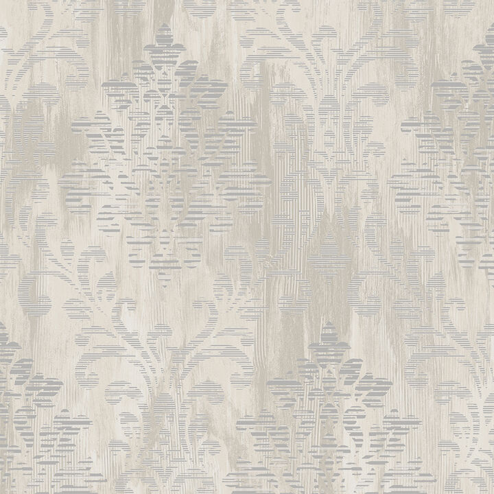 Metallic FX Modern Metallic Damask Silver Grey Wallpaper W78181