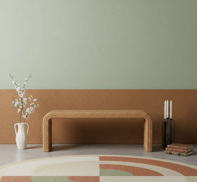 Artisan Furniture Solid Wood Rattan Weave Bench image number 1