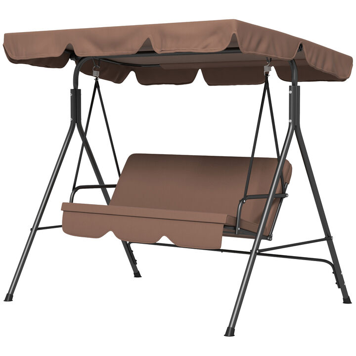Hivvago Patio Swing Chair with Steel Frame and Adjustable Shade