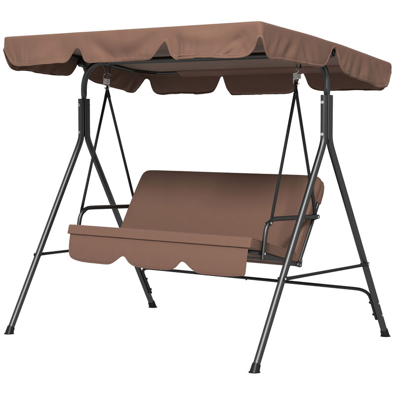 Hivvago Patio Swing Chair with Steel Frame and Adjustable Shade image number 0