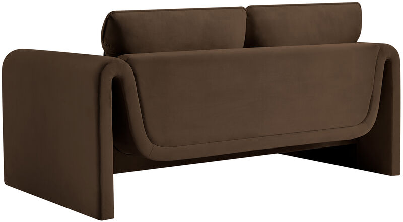 Meridian Furniture Sloan Brown Velvet Fabric Loveseat image number 6