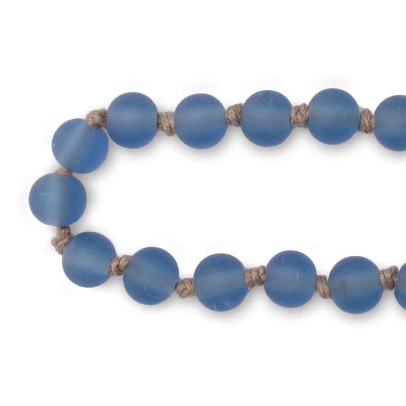 Set of 2 Frosted Glass Bead Garlands for Holiday Tree, Mantel, or Table Decor