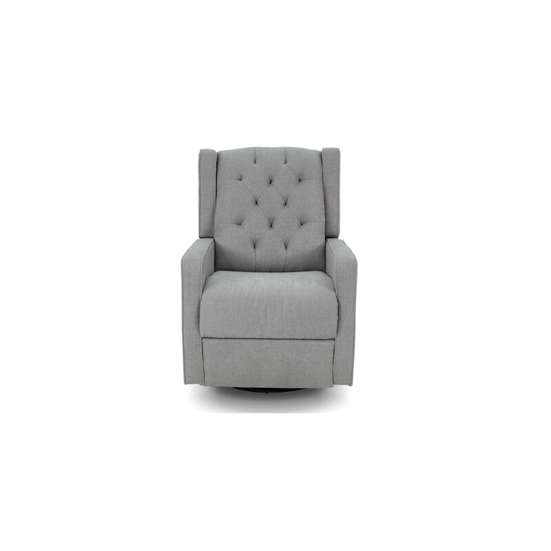 Poundex Swivel Glider Manual Recliner in Dark Gray