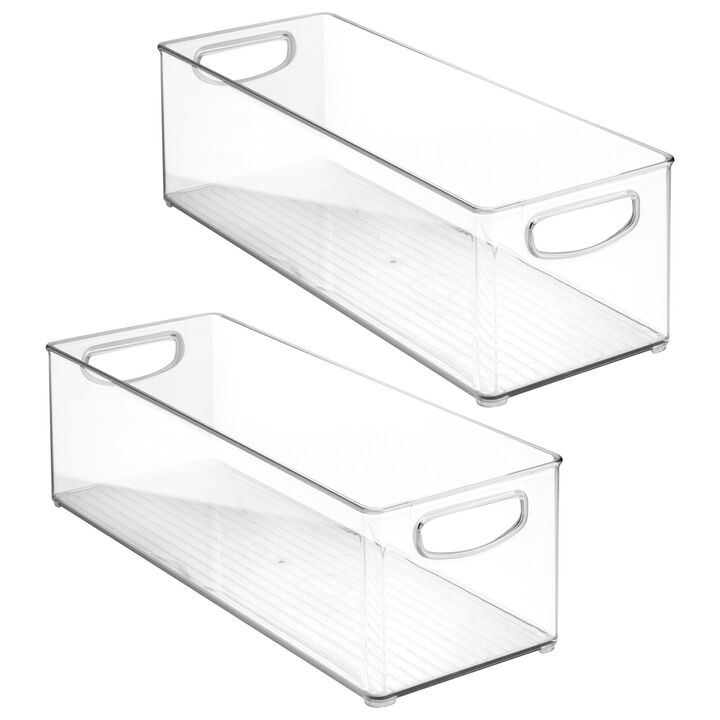 mDesign Plastic Office Supply Organizer, Storage Holder Bin, 2 Pack - Clear