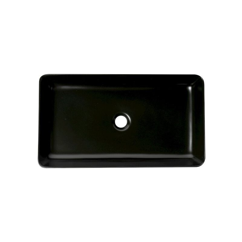 ALFI brand Black Matte 24 Modern Rectangular Above Mount Ceramic Sink
