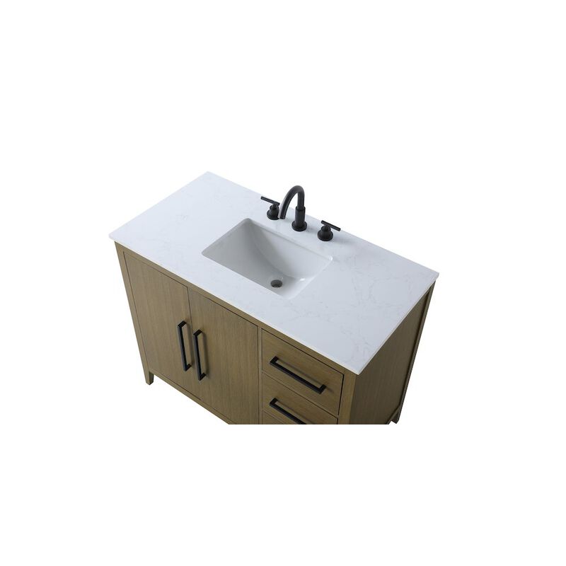 Elegant Kitchen and Bath 42 Inch Single Bathroom Vanity In Chestnut Brown