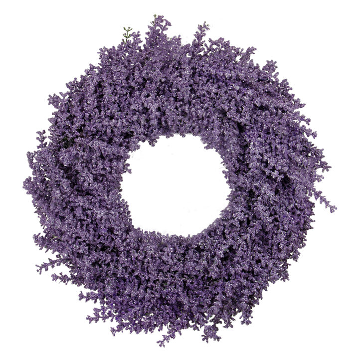 Purple Lavender Artificial Spring Floral Wreath  18-Inch  Unlit
