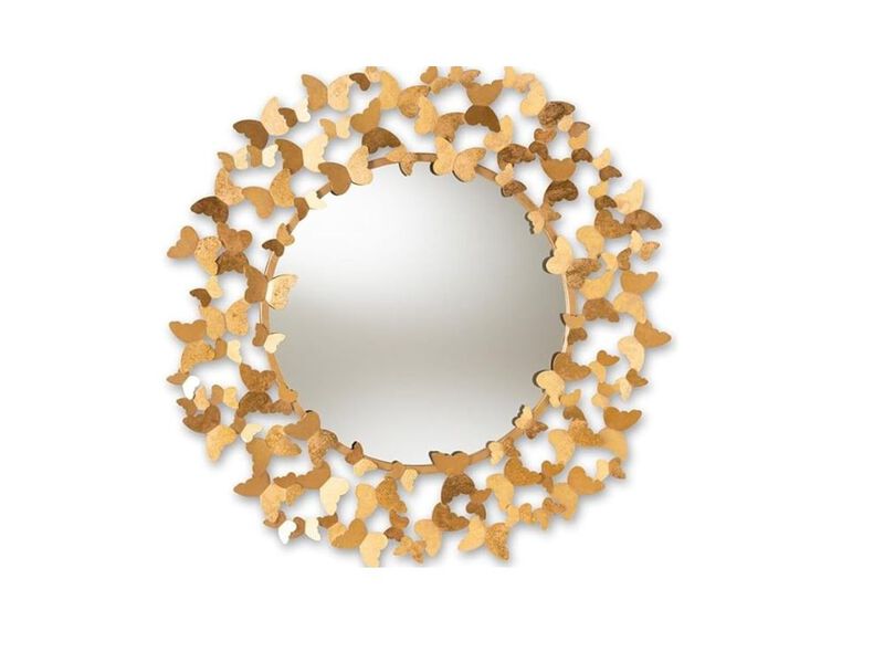 36" Gold Butterfly Wall Mirror &ndash; Decorative Accent by Row