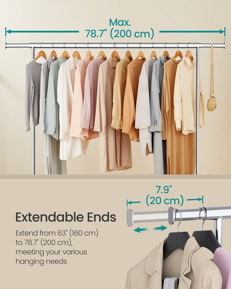 Heavy Duty Garment Rack Adjustable Rod for Clothes Organization image number 4