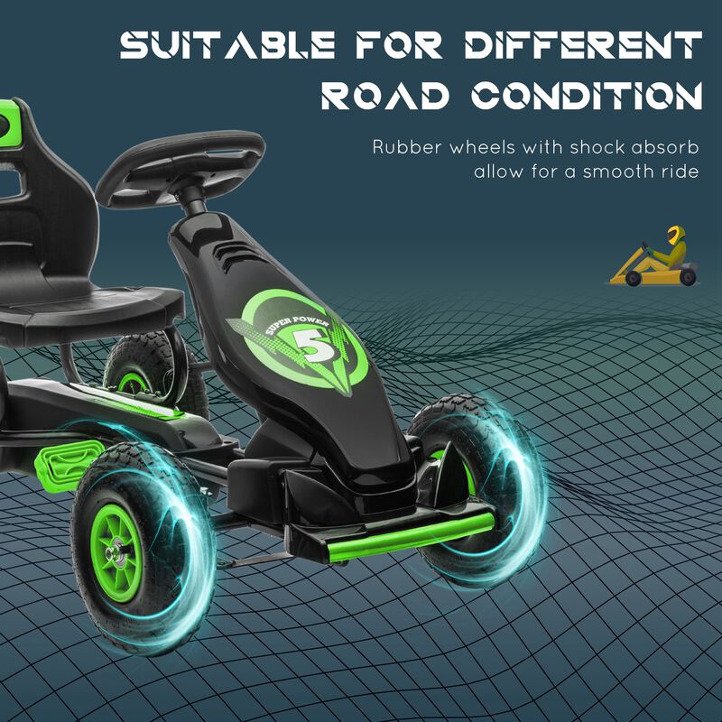 BreeBe Ergonomic Pedal Go Kart Kids Ride-on Toy with Tough, Wear-Resistant Tread image number 5