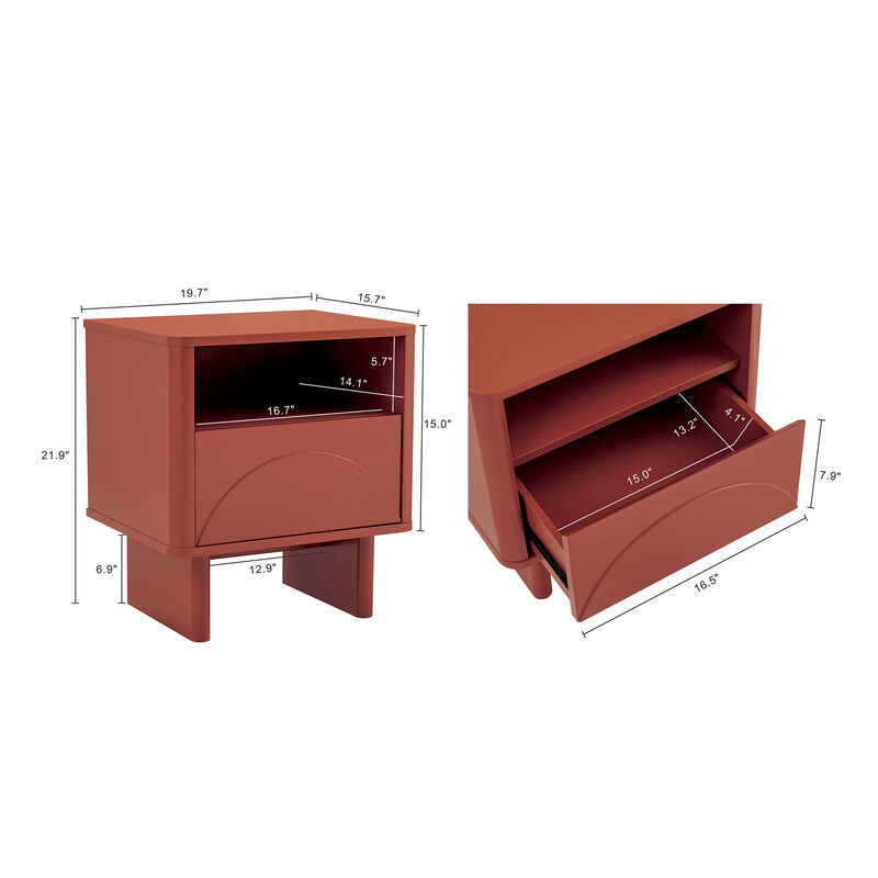 Ella Orange Nightstand