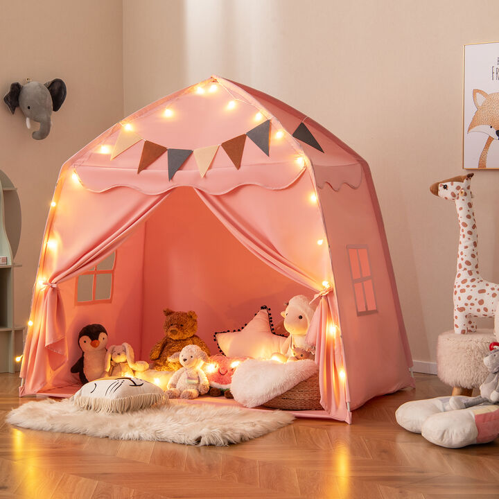 Large Kids Play Tent Bed with String Lights &ndash; Fun Playhouse for Indoor & Outdoor