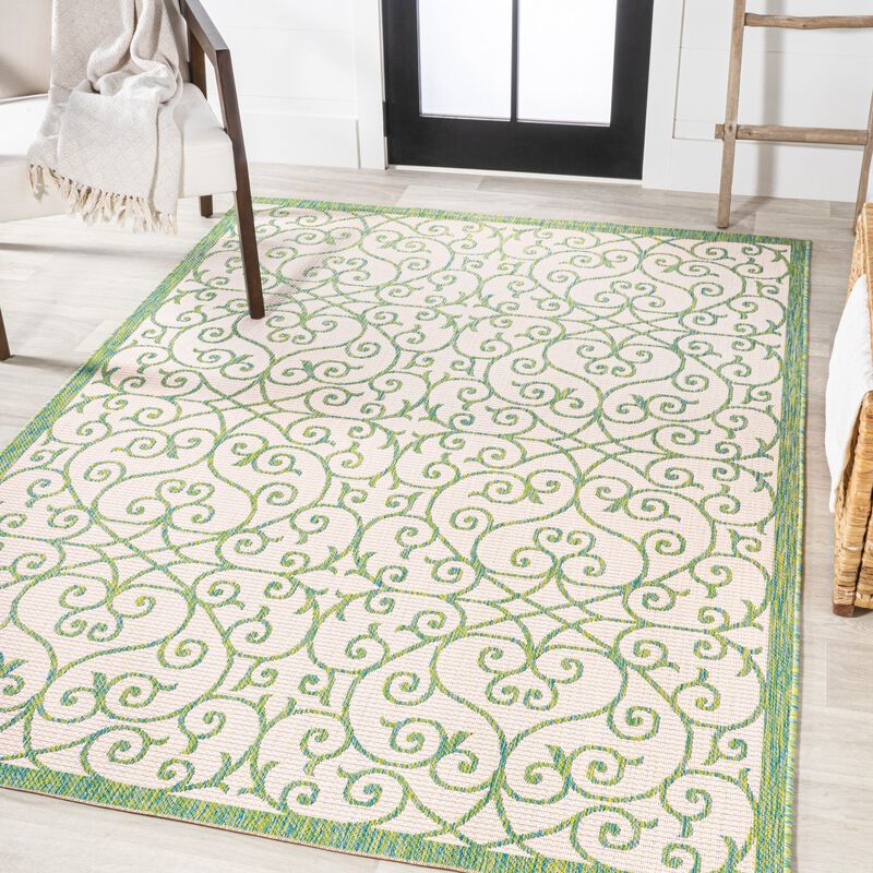 Madrid Vintage Filigree Textured Weave Indoor/Outdoor Area Rug