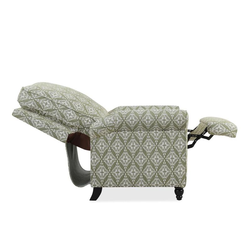 ProLounger Pushback Recliner in Pistachio Green Diamond Medallion Print