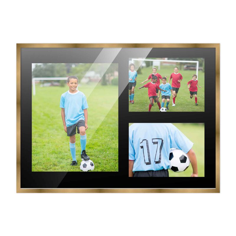 12x17 Wood Collage Frame with a Black Mat for 8x10 & 5x7 Pictures