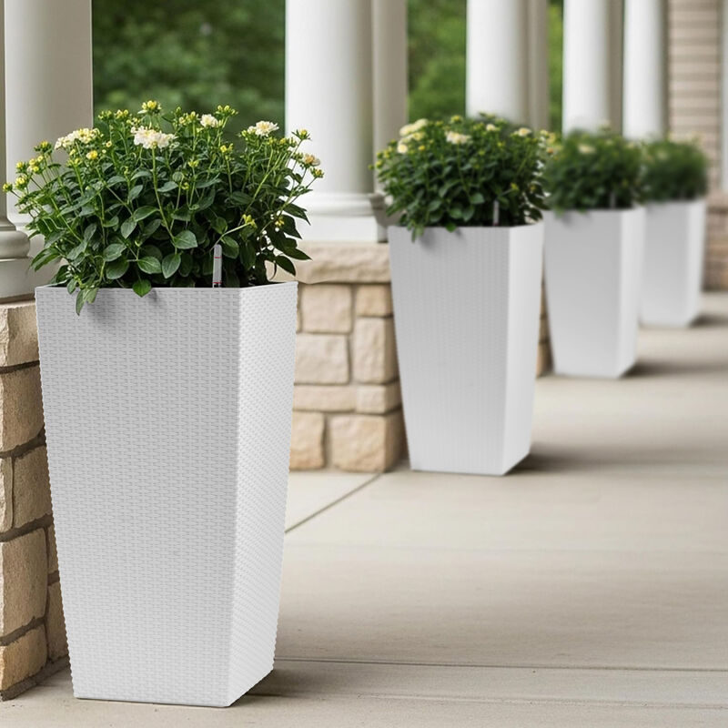 WOW PIONEER 30 Inch Tall Large Self-Watering Planter Pot with Drainage Holes, Inner Trays, Water Level Monitor for Indoor Outdoor Garden Patio Porch Backyard image number 9