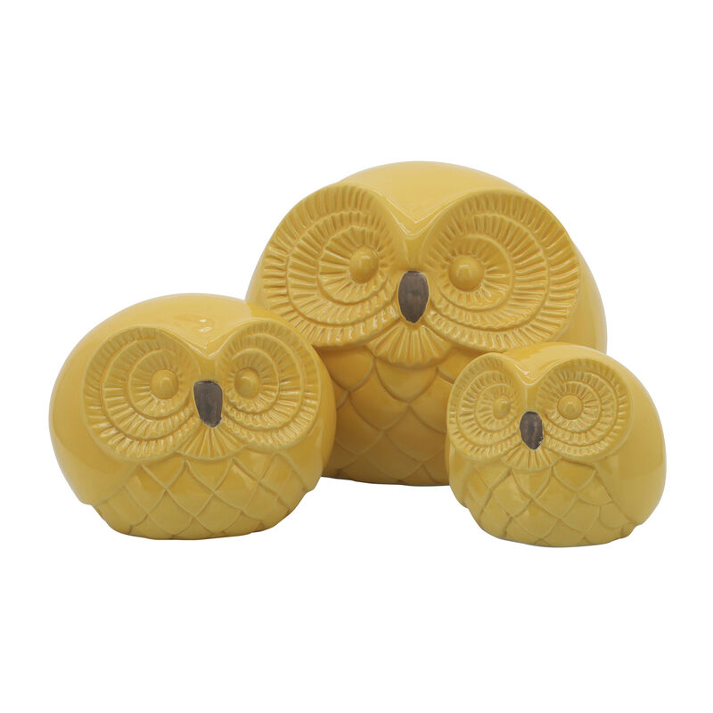 Cer S/3 Owls 8", Yellow image number 0