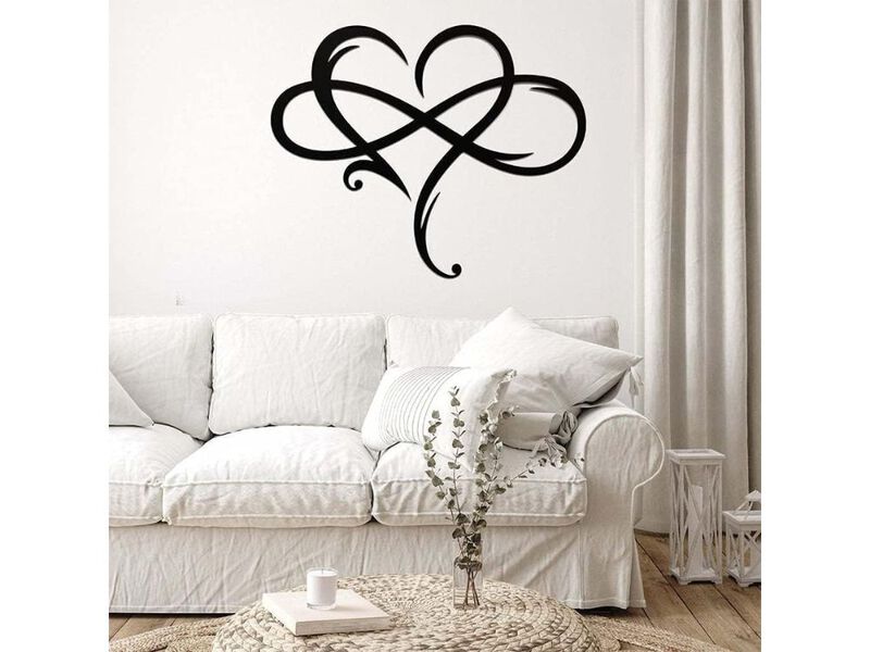 Infinity Heart Metal Wall Decor Love Sign Steel Art for Bedroom Living Room image number 1