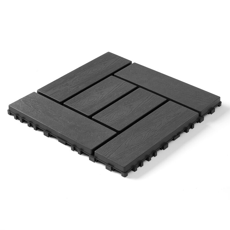 44 Pcs Interlocking Deck Tiles,Plastic Patio Flooring Outdoor Waterproof, All Weather Use for Balcony Porch Backyard Poolside image number 1